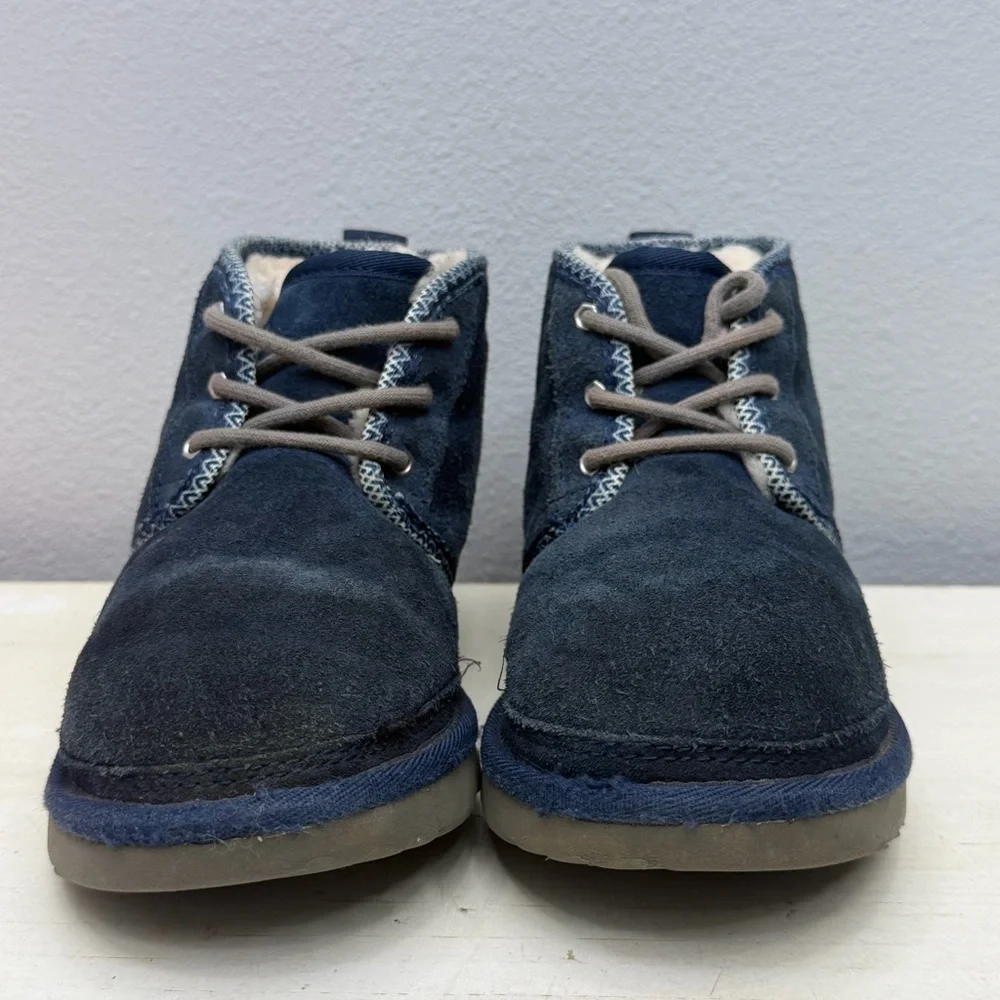 Ugg Blue Suede Neumel Ankle Boots Size 2 Boys